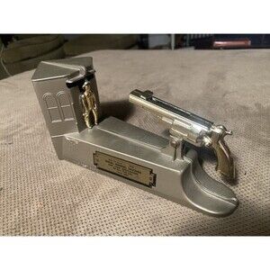 Vintage Duro Wild West Cowboy Mechanical Shooting Coin Bank w/ Key New York City